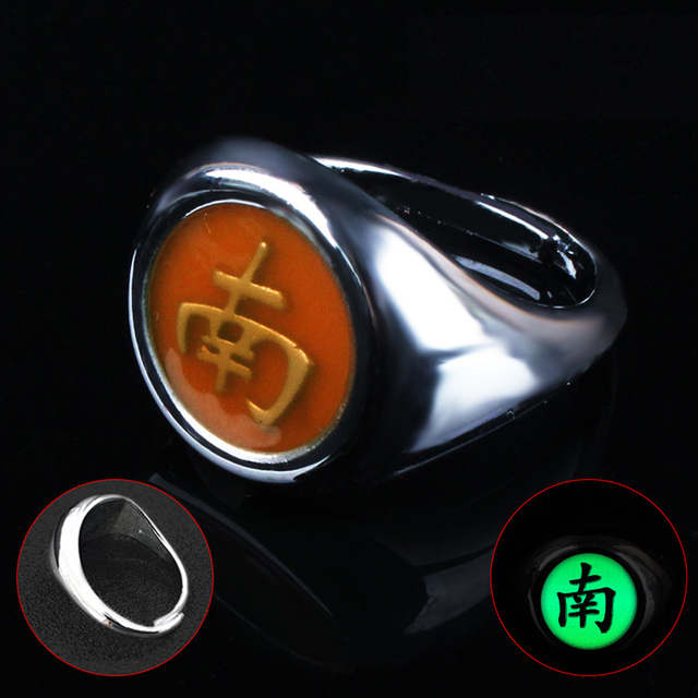 Anillo luminoso de Cosplay de Naruto de Anime japonés, anillo Akatsuki, accesorios de anillo para hombre, accesorios de decoración para dedo, Anillos Akatsuki Itachi