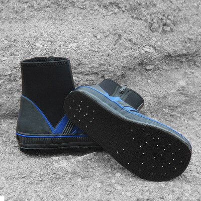 Chaussures de pêche antidérapantes, chaudes, à semelles pointues, bottes de pluie, antidérapantes, à fond en feutre, équipement de pêche: blue 44