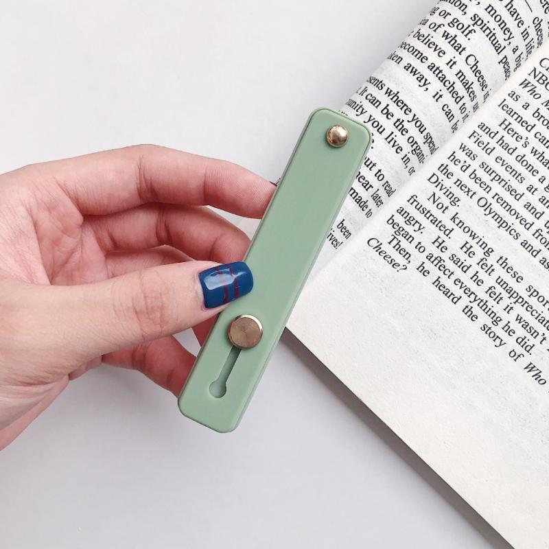 Muñequera de Color liso, banda de mano con agarre para el dedo, soporte para teléfono móvil, soporte de enchufe Universal para teléfono, anillo de agarre: 9