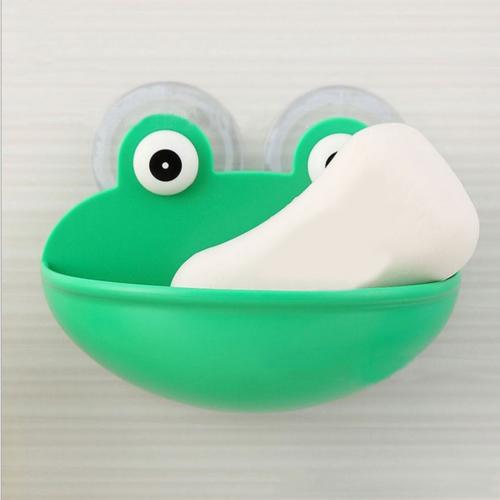 Pratique belle grenouille mur ventouse éponge savon Drain plat support étagères salle de bain organisateur: Default Title