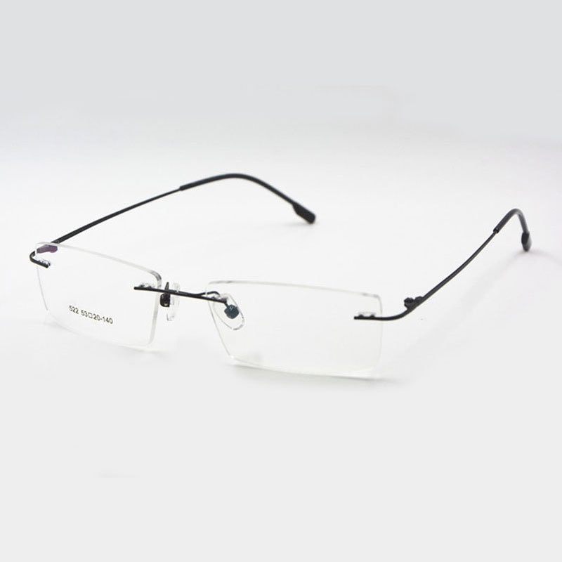 Titanium geheugen flexibel randloos montuur bril optische bril op sterkte bril voor dames en heren montuurvorm op maat