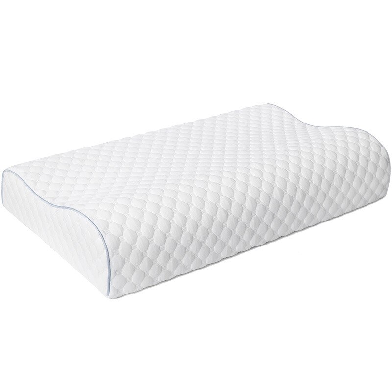 Almohada de contorno ortopédica de espuma viscoelástica, cojín ergonómico para dormir, con forma de onda central, Cervical, individual: white / 60x35x8cm