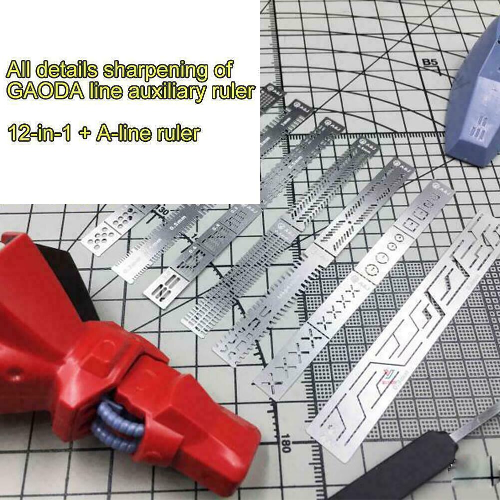 Portable Carving Auxiliary Ruler DIY Making Manual Craft Details Renovation Split Model Stainless Steel