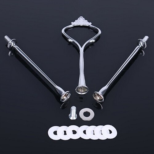 3 Tier Stainless Steel Crown Wedding Desserts Fruits Cake Plate Stand Kitchen,Dining Bar Supplies