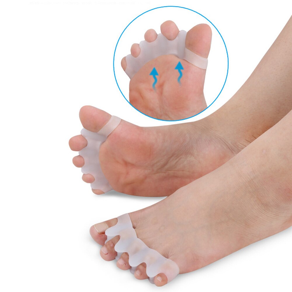 1 par silikone fodpleje gel knystbeskytter tåskillere glattejern spreder insloes correctors hallux valgus korrektion