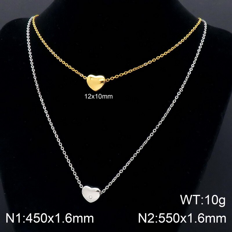 Simpel trend rustfrit stål to vedhæng og halskæder charme vedhæng halskæde kvinders smykker tilbehør: Kn110191- z