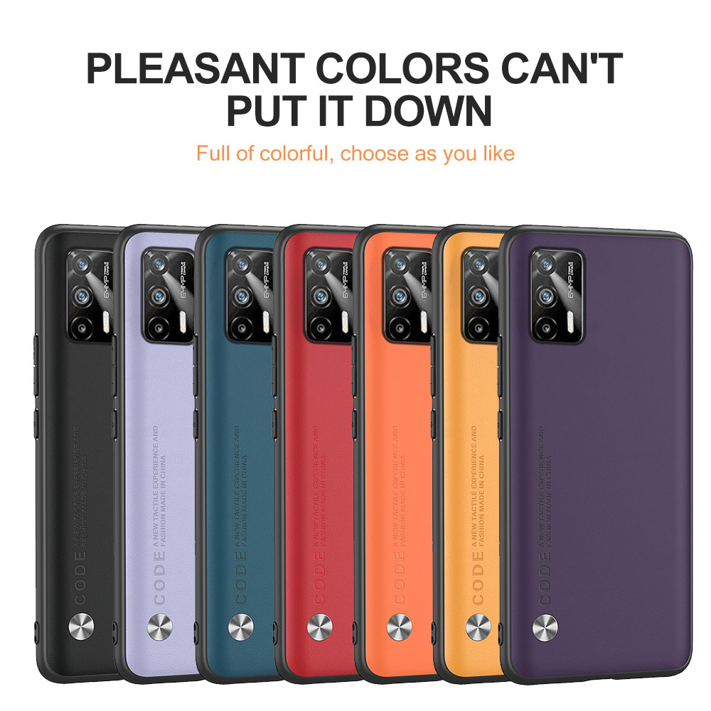 Realme-GT 5G Case Plain Skin Leather Protect Shell On For Realme Realmi GT G T Neo GTNeo RealmeGT 5G TPU Bumper Shockproof Coque