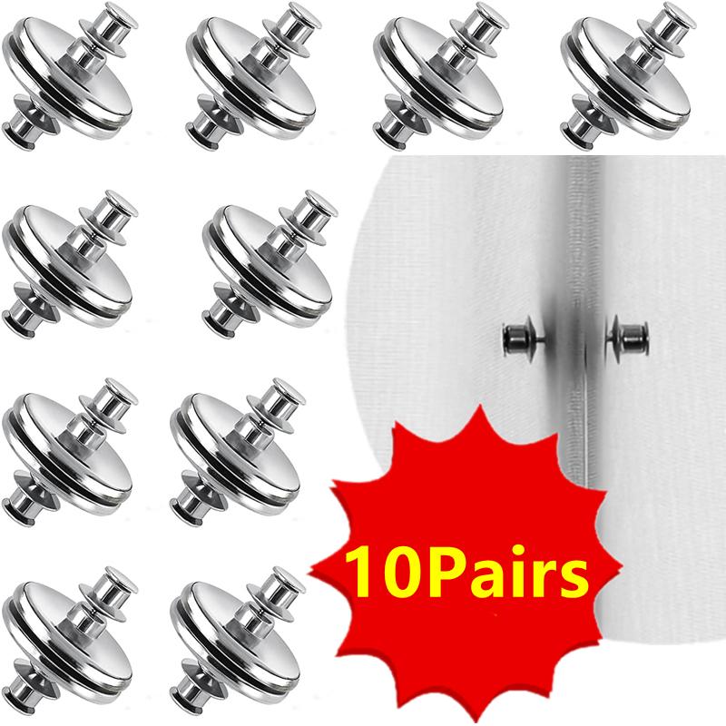 10/5 paia di bottoni magnetici per tende, senza chiodi, staccabili, per tende da finestra, chiusura magnetica, regolazione della fibbia, accessori per clip per tende