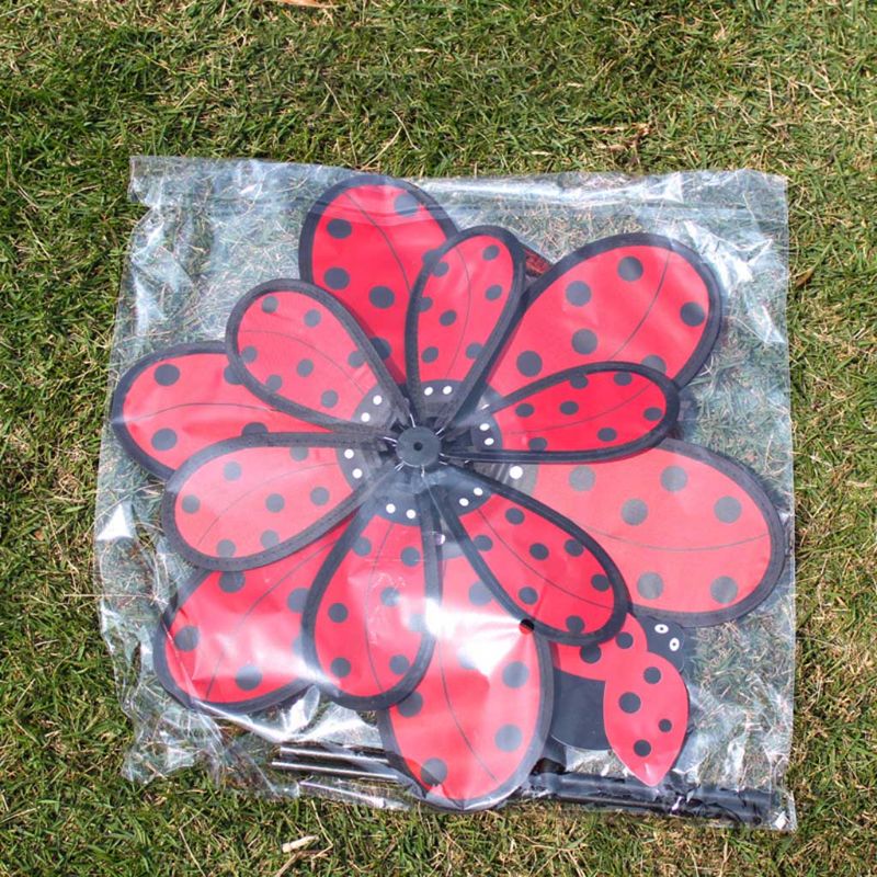 1 Pc Kids Dubbele Laag Kever Windmolen Wind Spinner Pinwheel Huis Tuin Yard Decor Willekeurige Levering