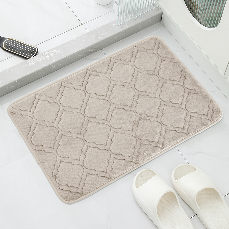 Gestreepte badmat, absorberend sneldrogend keukentapijt, antislip ultrazacht in het tapijt, ideale badkamerproducten voor de slaapkamer.: Beige