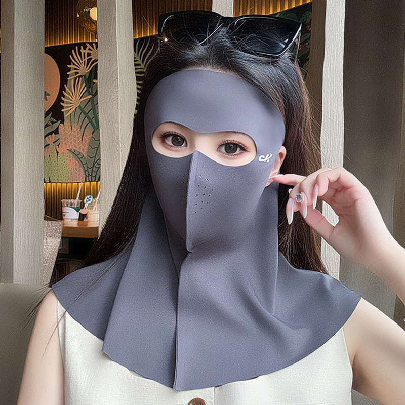 IJszijde zonbeschermingsmasker Anti-UV nekdoek Nekbescherming Stofdicht zonnescherm Gezichtsmasker Zomer: Black