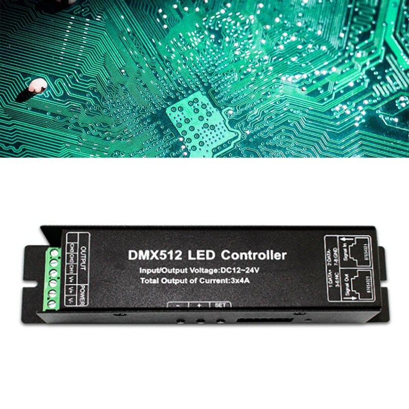 -DMX512 Decoder Led Controller DC12V 3-Kanaals Constante Spanning Strip Display Digitale Buis Decoder Led Licht Converter