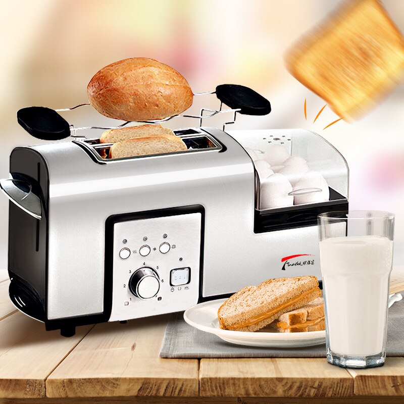 Toaster Breakfast toaster steaming and boiling Multifunctional stainless steel Steam egg Machine 220V 1PC