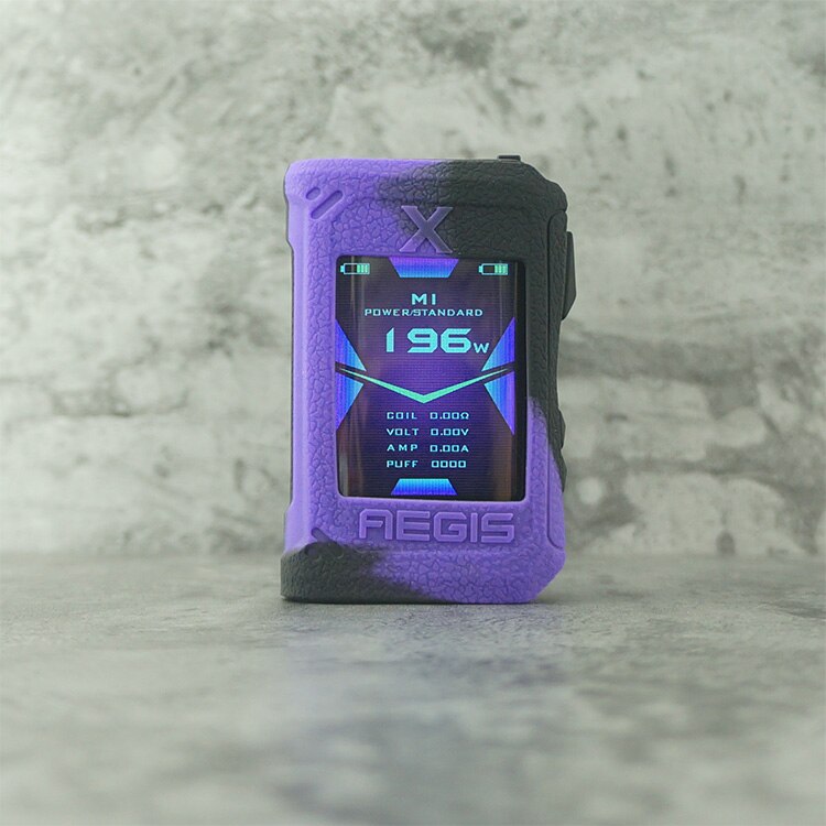 Protective Silicone Case Skin Cover Sleeve Wrap Shield for Geekvape Aegis X Mod 200W: Black Purple