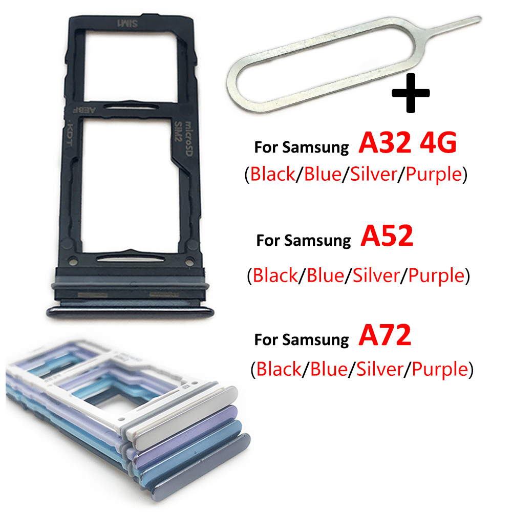 Voor Samsung Galaxy A32 4G A52 A72 Vervanging Reparatie Sim Card Slot Sd-kaart Lade Houder Adapter + Pin