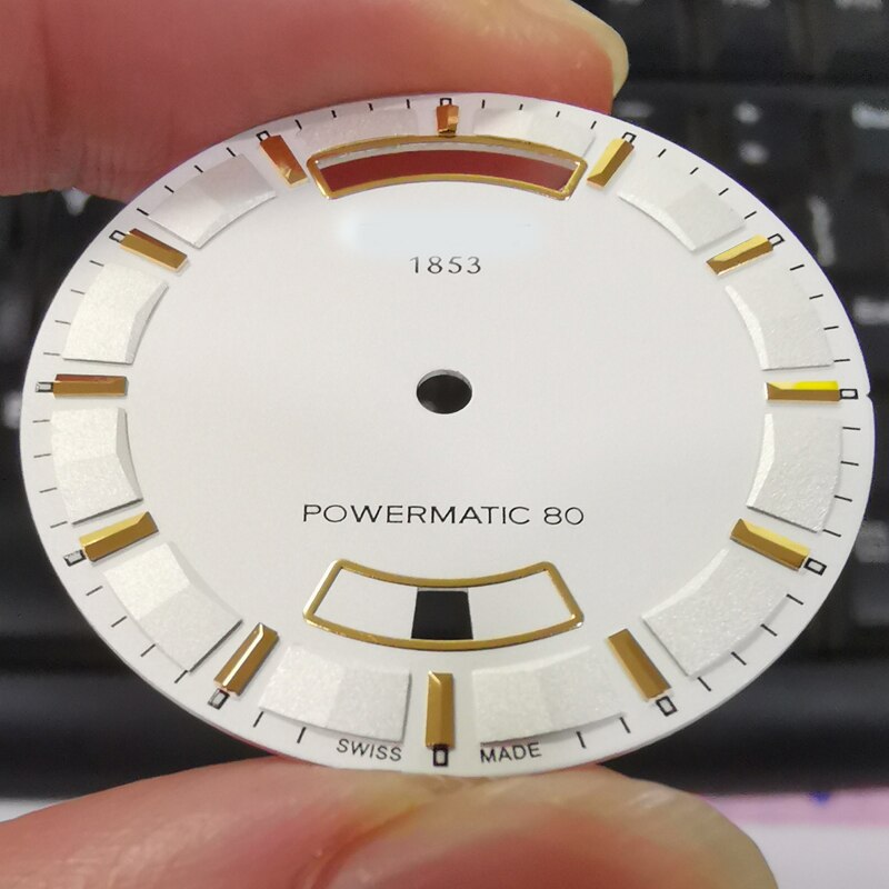 32,7mm uhr zifferblatt geeignet für T035407A männlichen mechanische T035 uhr Text uhr zubehör geeignet für T035407 reparatur teile: Weiß Gold Skala 80