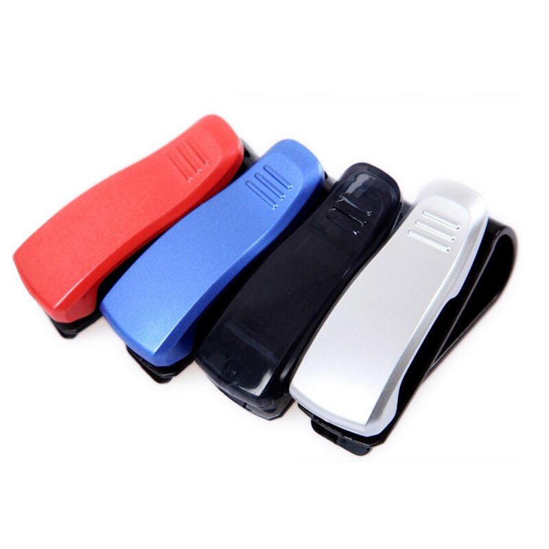 Luckybobi-funda para gafas de coche, parasol de coche, Clip, porta tarjetas, estuche de bolígrafo, caja Universal, accesorios para coche