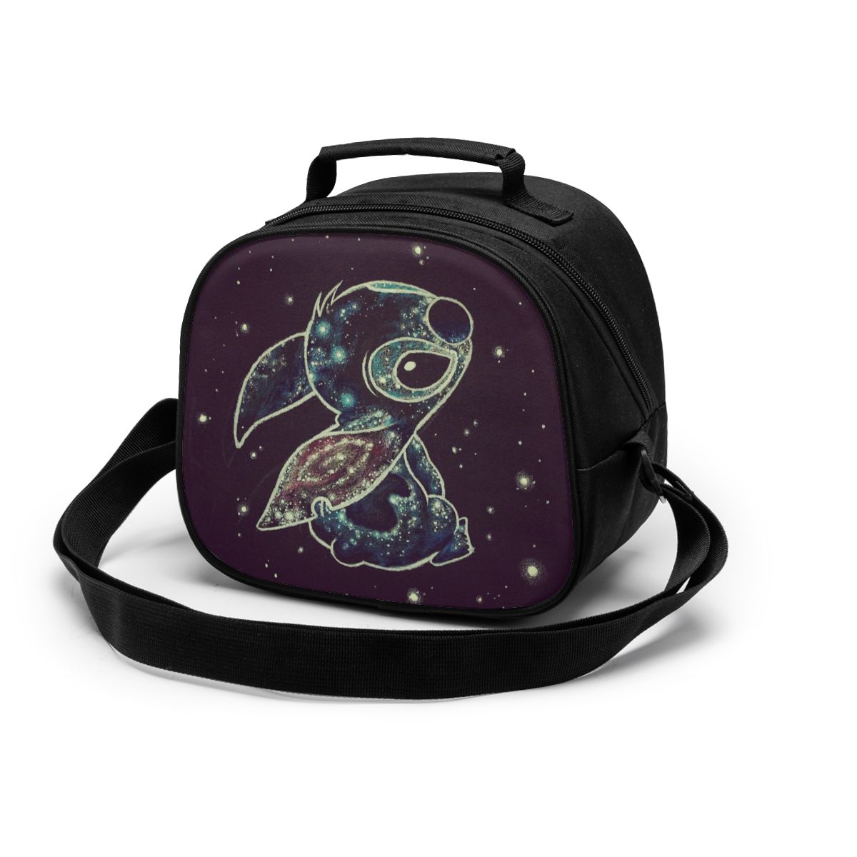 lovely Stitch Canvas Portable Cooler Lunch Bag Thermal Insulated Food Picnic Lunch Box Bag for students Kids children: Black11