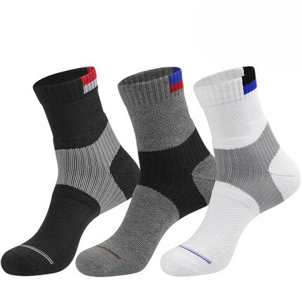 Calcetines antideslizantes y gruesos para hombre, medias deportivas para tenis, bádminton, ciclismo, baloncesto, calcetines de deporte para exteriores, 3 pares: Style 12