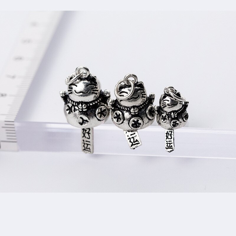 925 Sterling Silber Glück Katze Glocke Reize Multi Größe Handwerk Glück Anhänger Für DIY Schmuck Machen Materialien