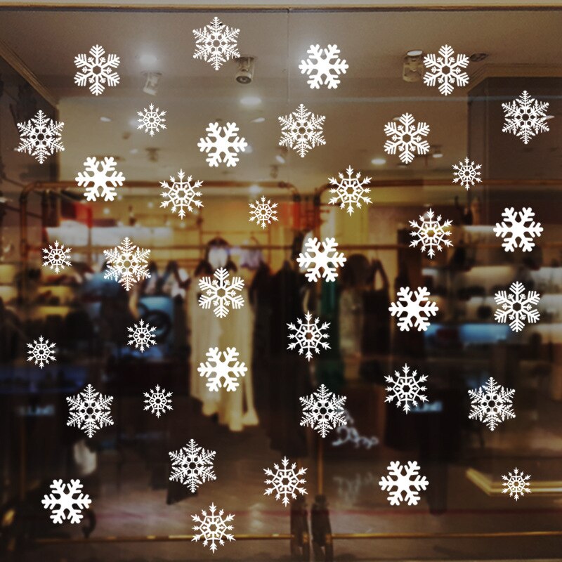 Snow stickers Christmas decorations window glass stickers static window tracers removable windows and doors wall stickers
