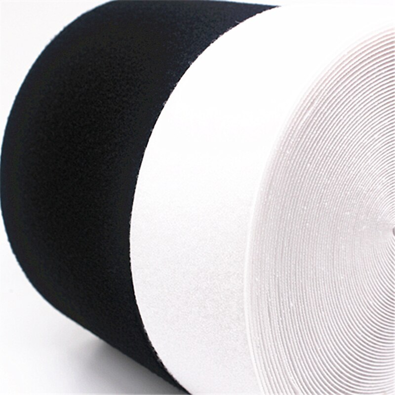 100MM Hook Loop 25Meter/Pair Adhesive Hook and Loop Fastener Tape Sew-On Accessories Black White Magic Tape No Glue
