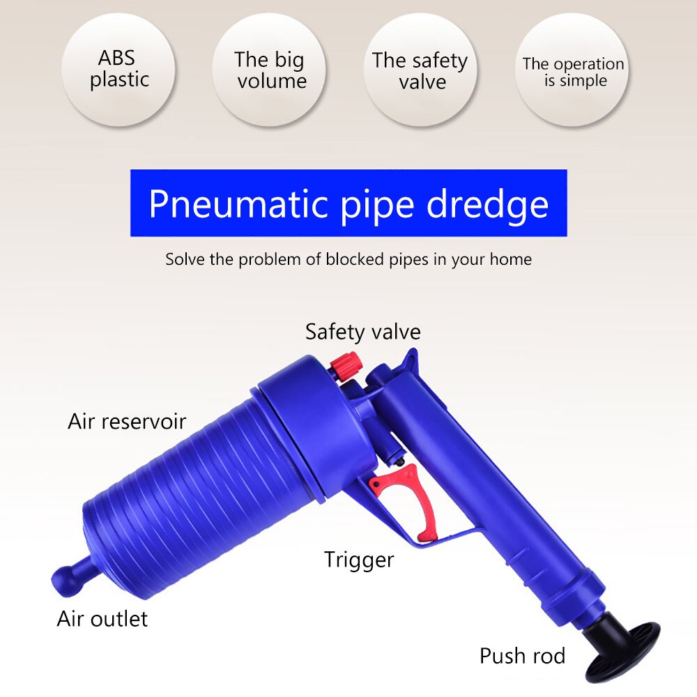 Air Pump Pressure Pipe Plunger Drain Cleaner Sewer Sinks Basin Pipeline Clogged Remover Bathroom Kitchen Toilet Cleaning Tools