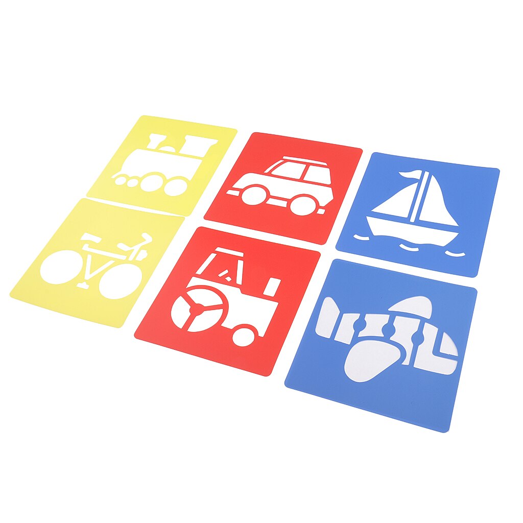 6pcs/set Plastic Drawing Templates Ruler Stencils for Kids Children Drawing Supplies