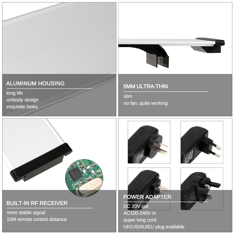 90 Cm Aquarium Led Aquarium Licht Voor Aquarium Verlichting Rgb Afstandsbediening Led Aquarium Verlichting Met Uitschuifbare Braceket