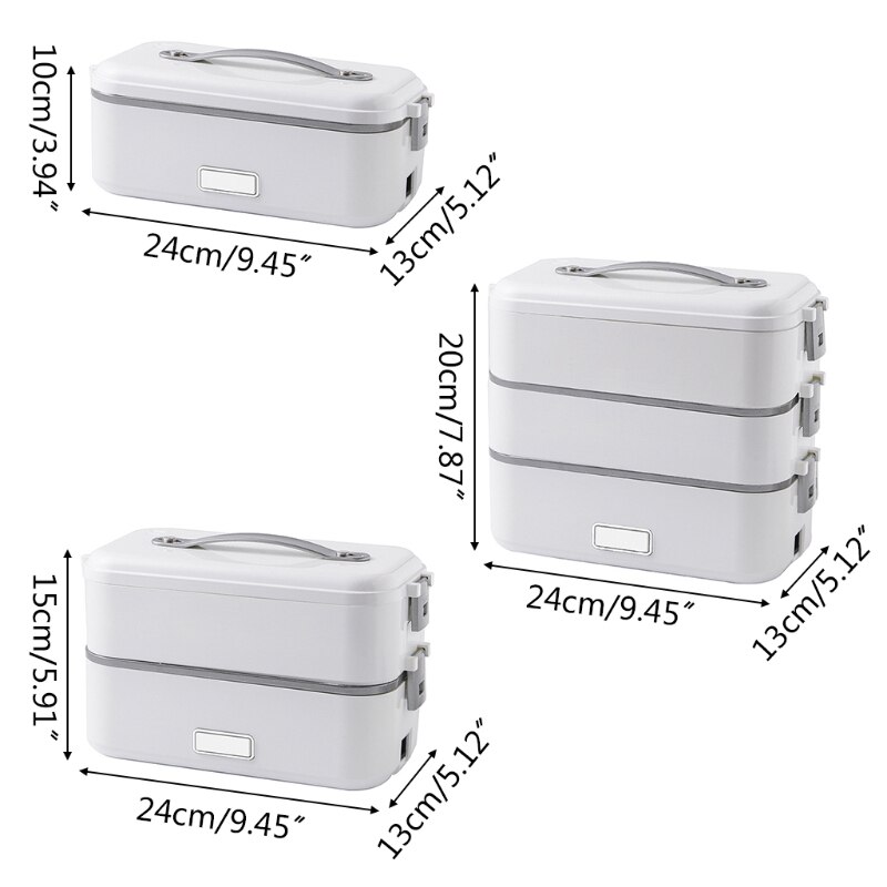 Electric Lunch Box Portable Food Heater 2 in 1 for Car/Truck Work Washable Stainless Steel Portable Food Warmer