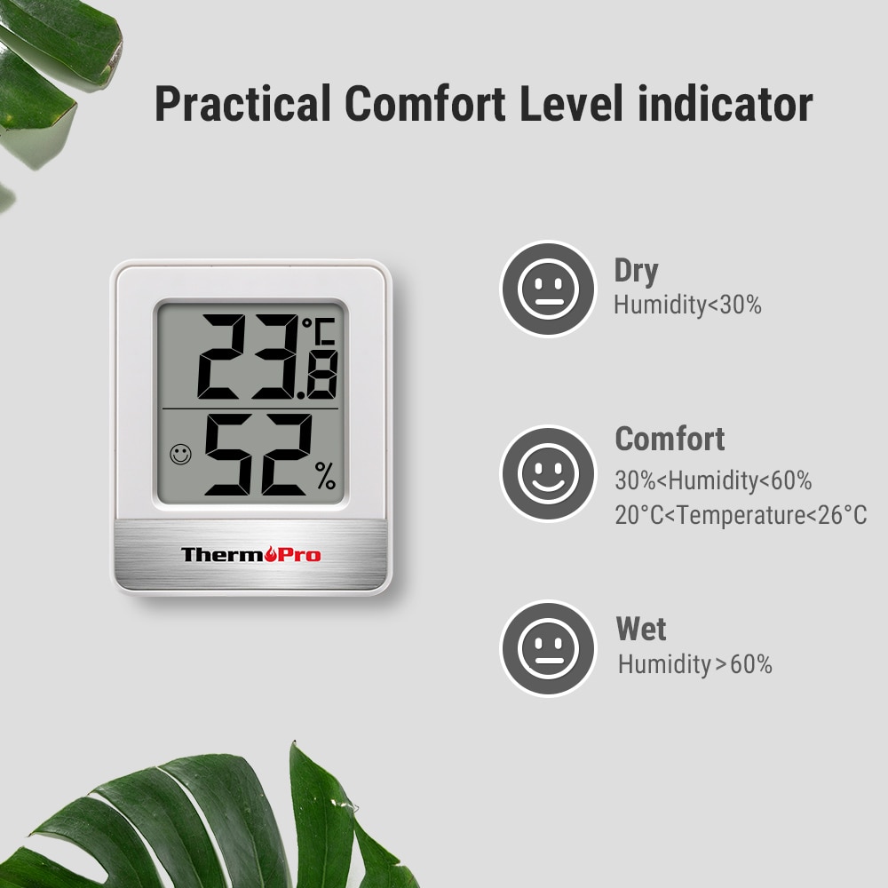 ThermoPro TP49 Digital Thermometer Hygrometer Indoor Weather Station For Home Mini Room Thermometer Temperature Humidity Monitor