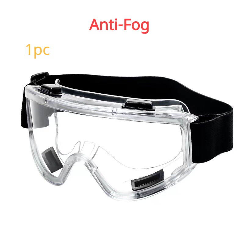 Sikkerhedsbrille anti-stænk støvtæt vindtæt laboratoriebriller øjenbeskyttelse industriel forskning sikkerhedsbriller klar linse: 1 stk antidug klar