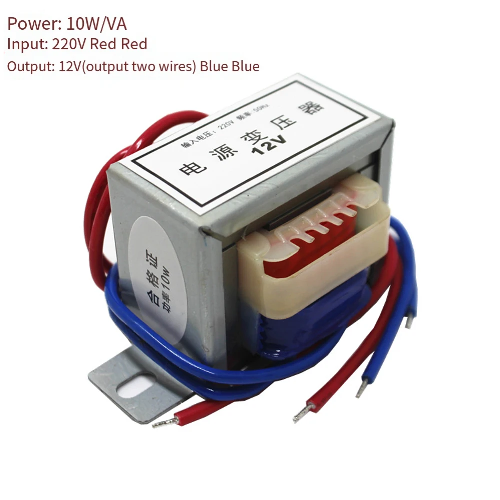 1PCS 10W EI48 Power Transformer Input 220V Output 12V-0-12V 24V-0-24V 12V 24V Replacement Electrical Equipment: Gold