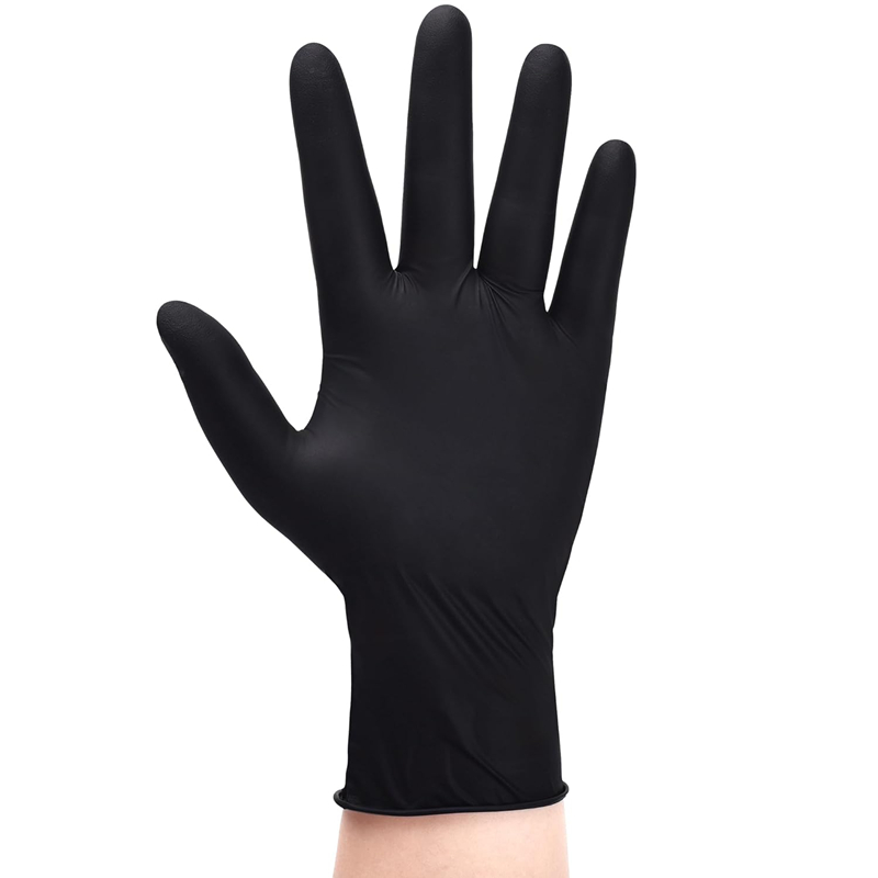 Nitril engangshandsker sorte 20/50/100 stk. latex pudderfri handsker industriel kvalitet madlavning arbejdsrengøring hårfarvehandsker