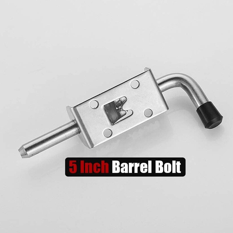 Pasador de cierre con resorte de acero inoxidable, 2 uds., 5 pulgadas, Perno de barril, cerradura de puerta gruesa cepillada de 2mm