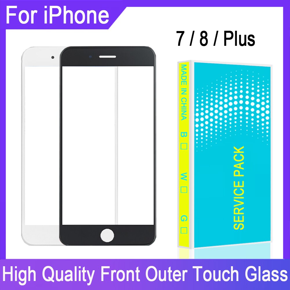 LCD-Anzeige berühren Tafel Vorderseite glas für iPhone 7 8 7 Plus 8 Plus Vorderseite Außen Glasrahmen Touchscreen Frontglas Ersatz