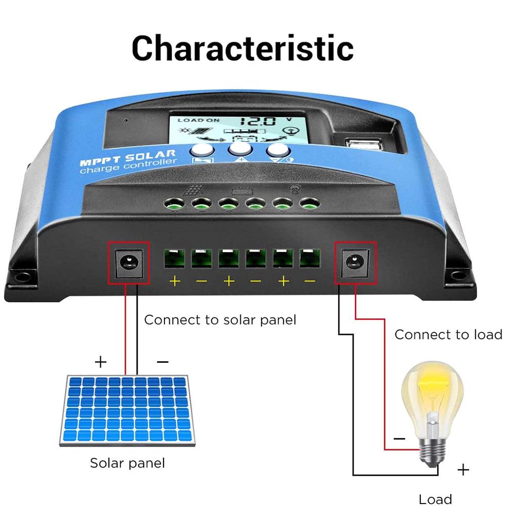 Dual Usb LCD Display Mppt Controller Mppt Controller Solar Panel Home Solar Charge Controller Solar Charge Controller