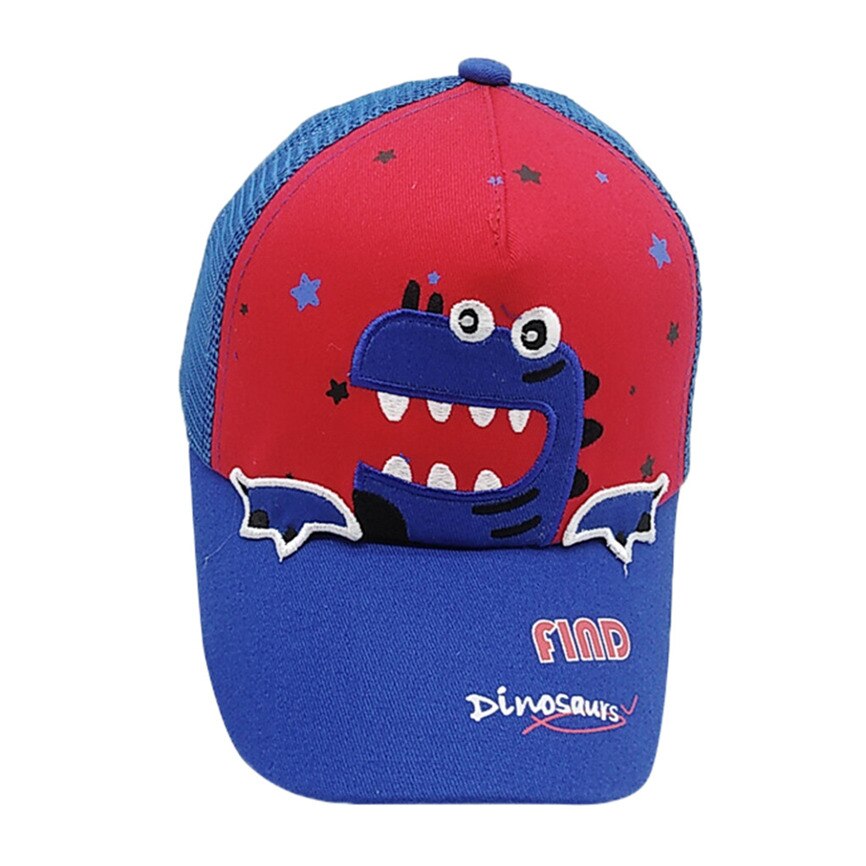 Zomer Hoed Voor Jongens Mode Baby Boy Hoed Brief Zachte Katoen Doos Dinosaurus Zonnehoed Dakrand Baseball Cap Zonnehoed Baret: Blue