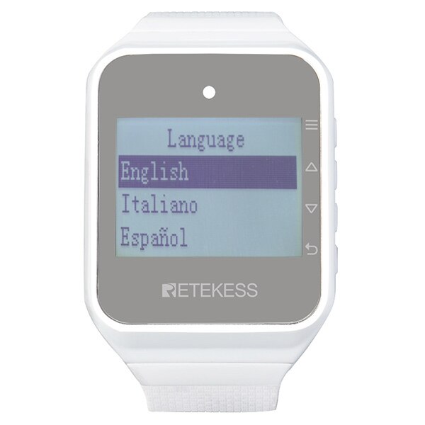 Retekess Wireless Calling System Nurse Call Watch Receiver+10 Call Bell Emergency Call Button for the Elderly Call Service: White-EN-ES-IT