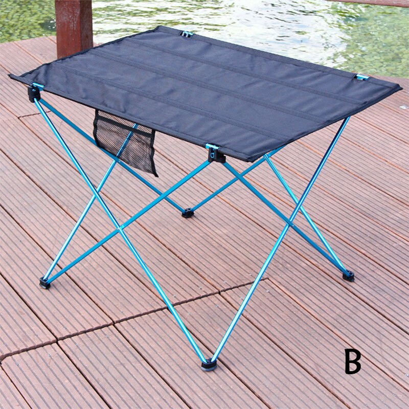 Foldbart bord udendørsmøbler bærbar camping picnic computerborde ultralette anti-skrid sammenklappelige skrivebord aluminiumslegering: Blå b