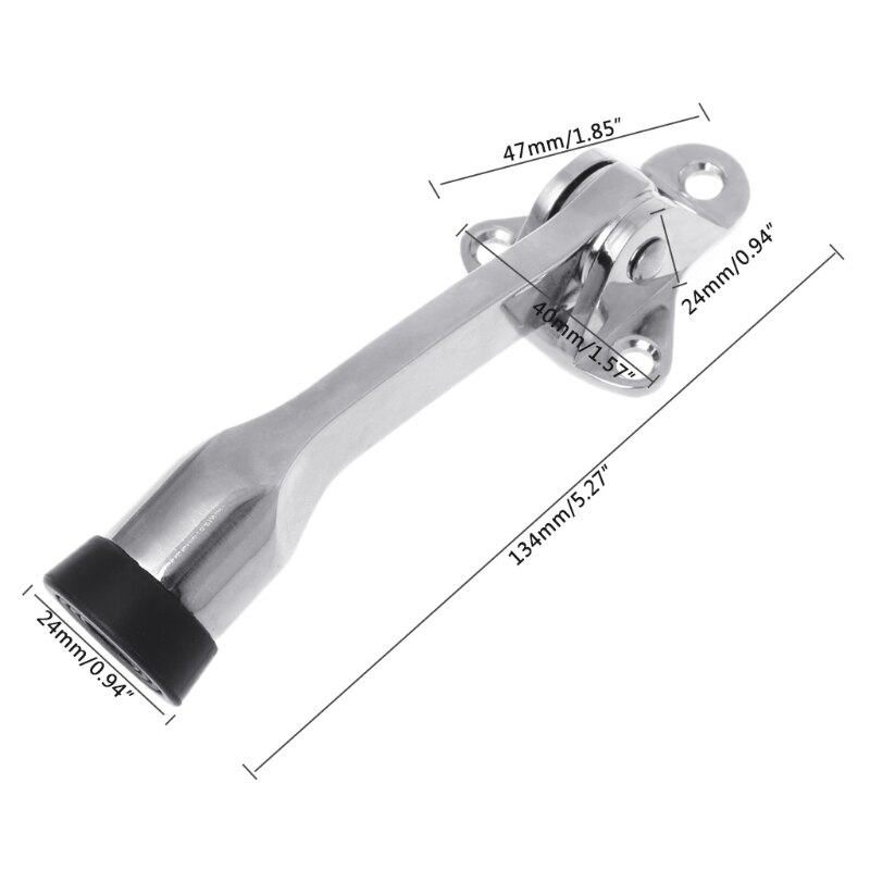 Kick down suporte de porta de liga de zinco, alavanca de porta, atlas, cromado, escritório, rolha de borracha, portas, estilo kick down, dropshipping