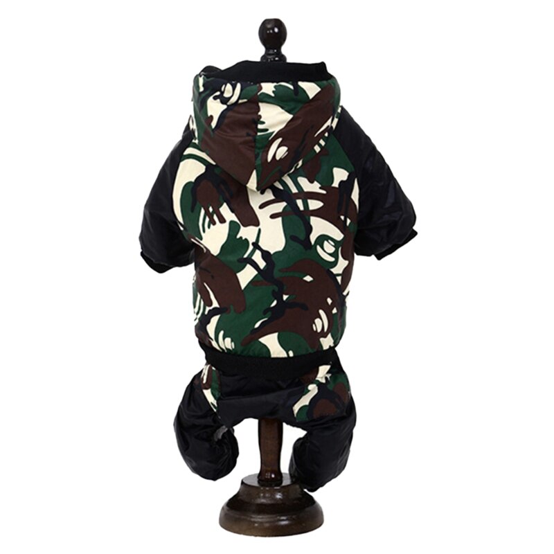 * Mono de camuflaje de perro mascota, Pelele con capucha, gato, cachorro, Animal, abrigo de algodón, chaqueta, ropa para Chihuahua, perros pequeños y grandes S-XXL