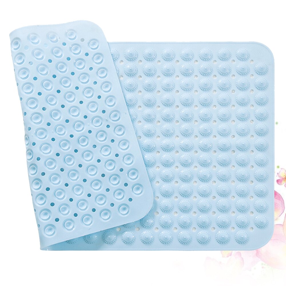 1Pcs Durable PVC Floor Mat Bathroom Foot Mat Skid Resistance Foot Mat Shower Floor Mat(White): Sky-blue 1