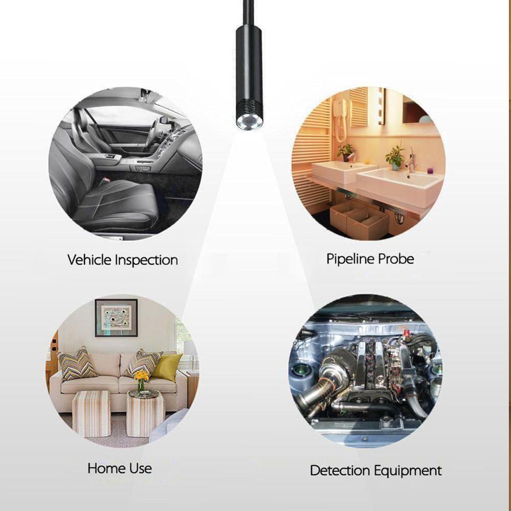 5.5mm Endoscope Camera Flexible IP67 Waterproof Micro Adjustable Camera Inspection Borescope For Android Notebook USB PC 6L B9Z6