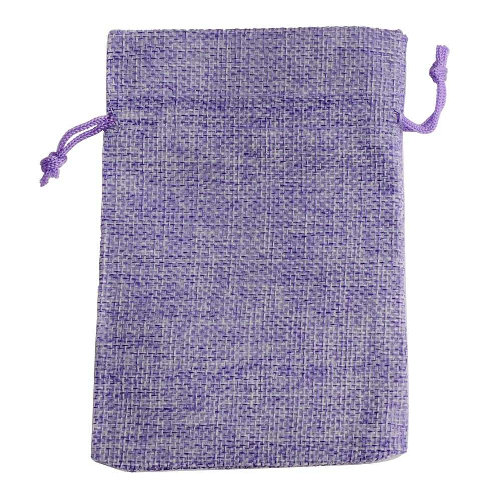 25 Stks/partij Trekkoord Jute Jute Zak Vlas Tassen Sieraden Verpakking Zakken Voor Bruiloft Snoep Tas Kan Afdrukken Logo: S / Zilver