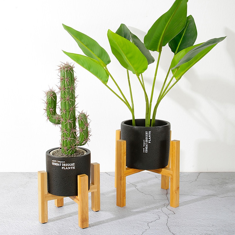 Plant Flower Pot Stand Wooden Bonsai Display Stand Indoor Display Stand Floor Four-leg Flower Stand Garden Display Tool