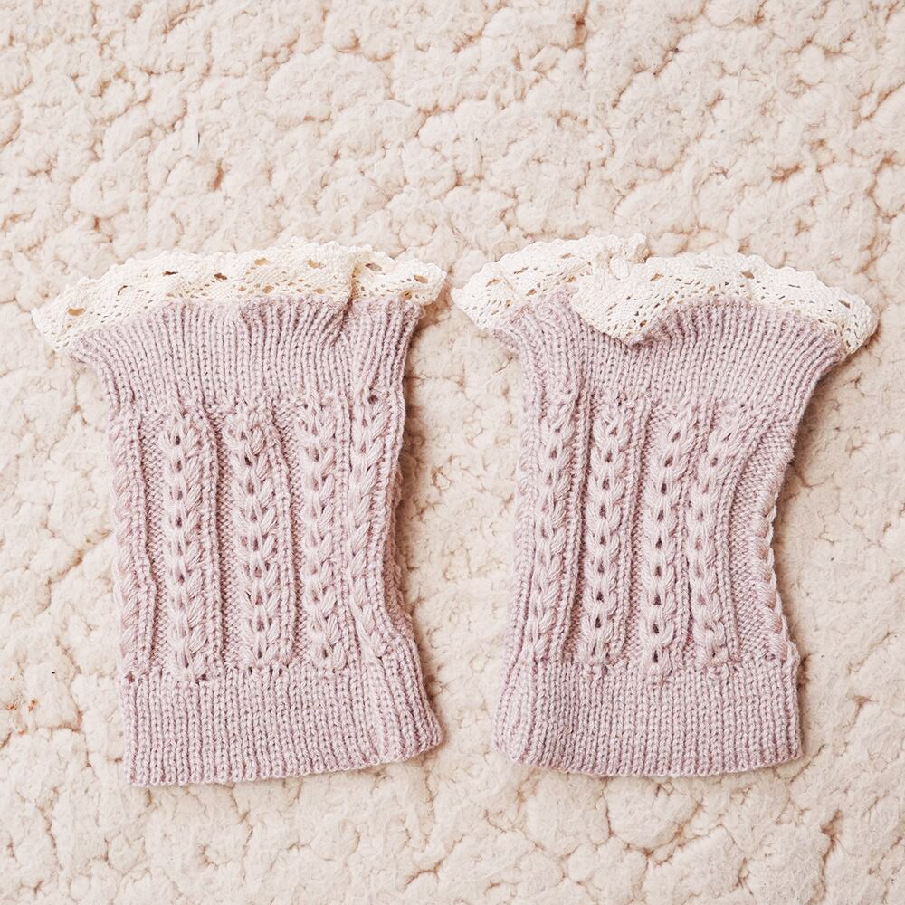 Calcetines de punto para botas, calentadores de piernas cortas para mujer, calcetines tejidos de encaje, accesorios para botas de