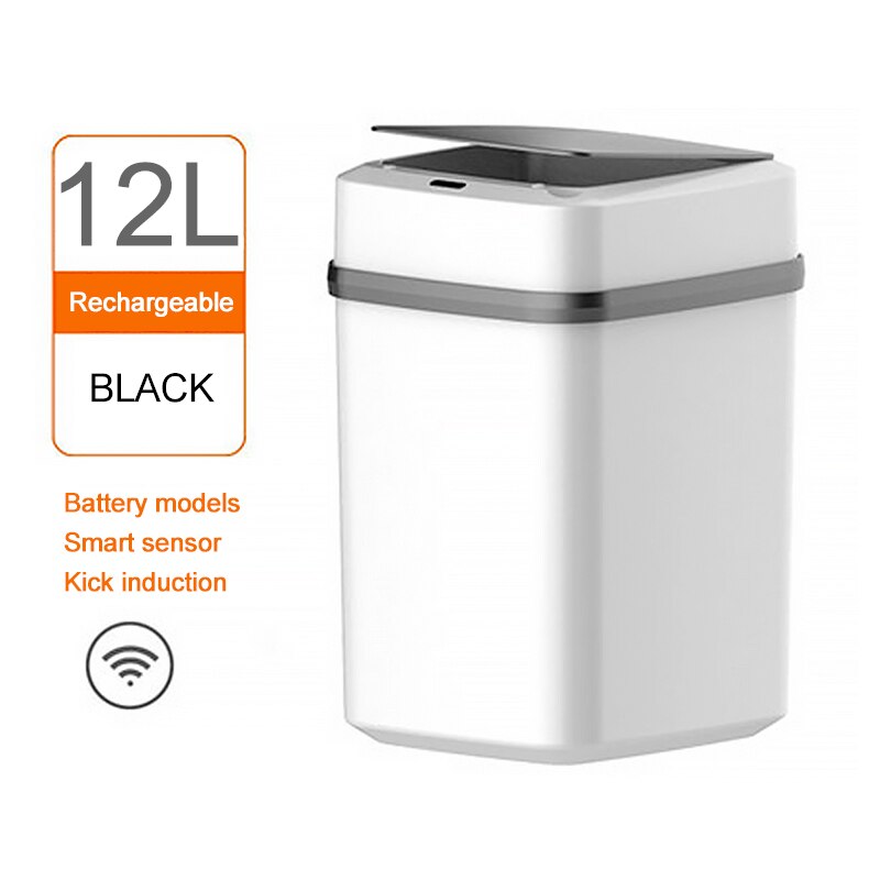 12L Automatic Intelligent Sensor Smart Trash Can Touchless Smart Infrared Motion Sensor Rubbish Waste Bin For Household Kitchen: 6