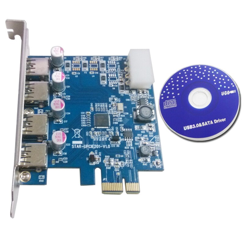 Desktop PCIE to 4P USB3.0 Expansion Card PCI-E to USB3.0 NEC Adapter Card