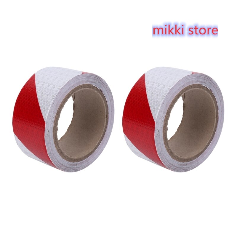 2 Stuks 10M X 5Cm Veiligheid Waarschuwing Tape Reflecterende Tape Zelfklevende Tape Reflecterende Strip Verkeer Reflecterende Stickers